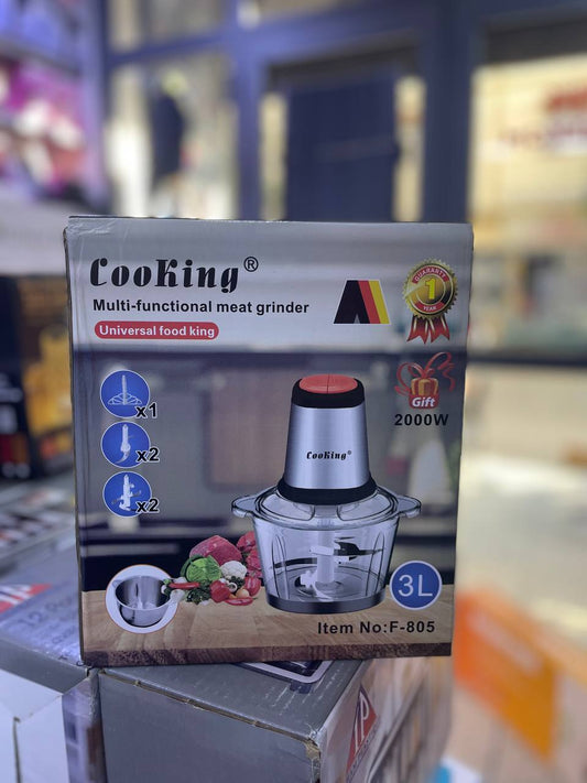 Hachoir 3 L Cooking 2 bolle inox 2000W F-805 مفرمة لحم سعة 3 لترات مع وعاءين من الفولاذ المقاوم للصدأ