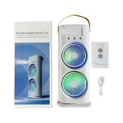 مروحة تكييف هواء صغيرة برأسين، 3 سرعات، قابلة لإعادة الشحن Ventilateur mini Climatiseur à Double tête
