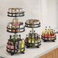 Étagère de cuisine rotative à 360°, support à épices, condiments, acier inoxydable, منظم مطبخ دوار 360 درجة، رف توابل، حامل بهارات، مصنوع من الفولاذ المقاوم للصدأ، لتنظيم المطبخ