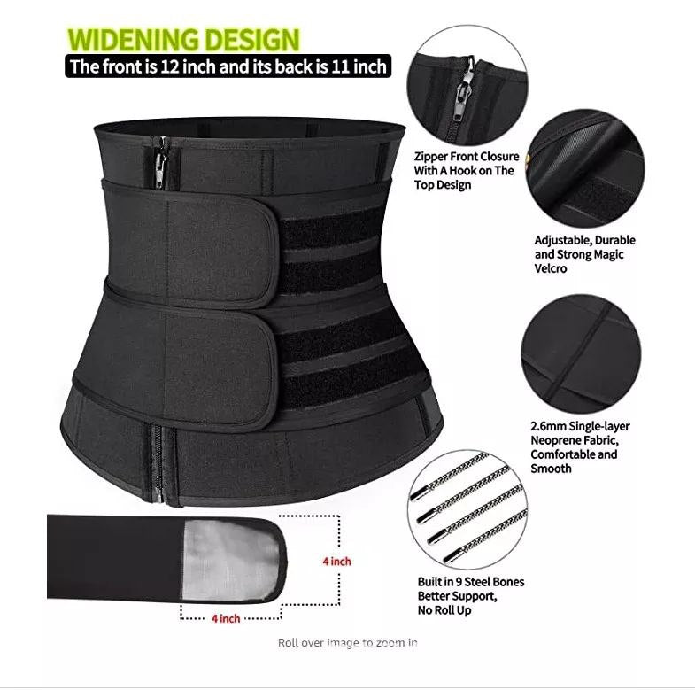 Ceinture de sudation en néoprène avec corset gainant حزام تنحيف الخصر من النيوبرين
