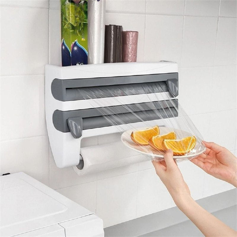 Distributeur des rouleaux de papier essuie-tout, de film alimentaire et de papier aluminium