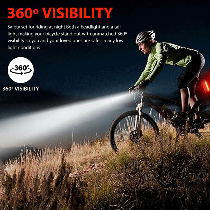 Lampe de vélo rechargeable USB, 3 modes d'éclairage, phare avant مصباح دراجة قابل لإعادة الشحن عبر USB بثلاثة أوضاع، مصباح أمامي للدراجة