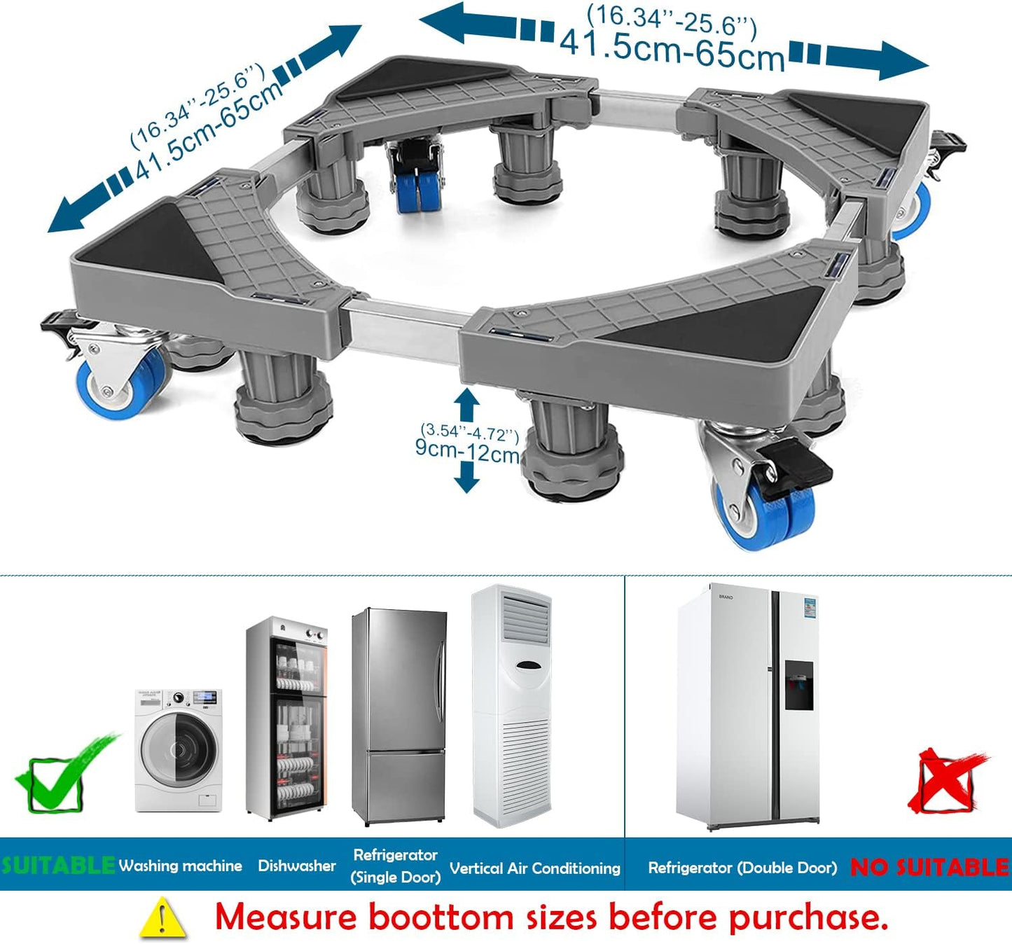 Base de Réfrigérateur Machine à Laver Réglable قاعدة قابلة للتعديل مقاومة للصدمات الثلاجة غسالة ملابس