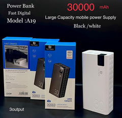 Power bank 30000mah 3OUTPUT 2.4A شاحن متنقل