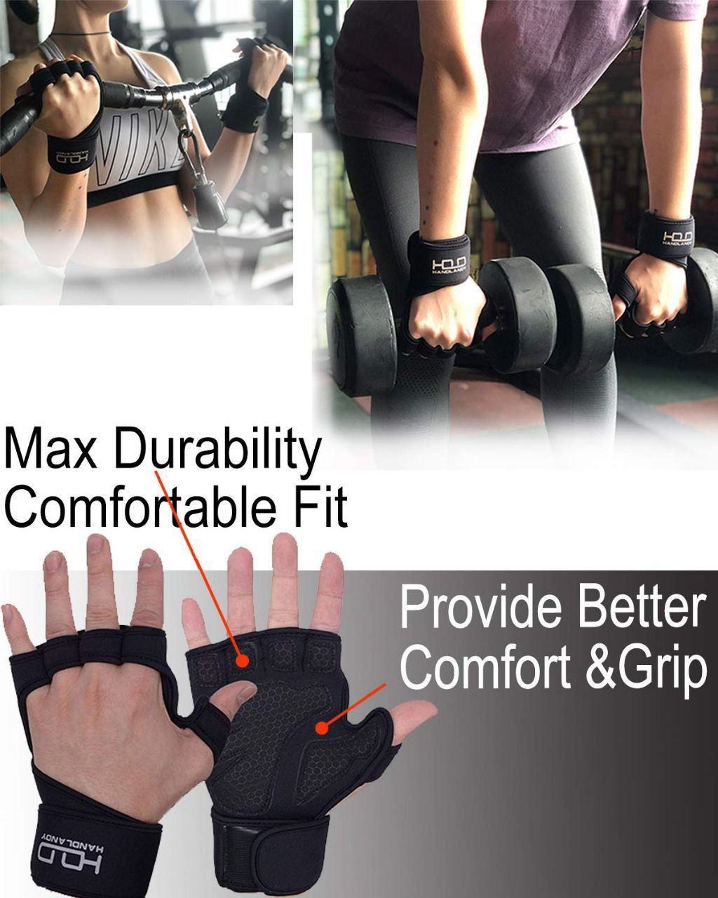 2pc قفازات تدريب رفع الأثقال للرجال والنساء Gants d'entraînement de levage pour hommes et femmes