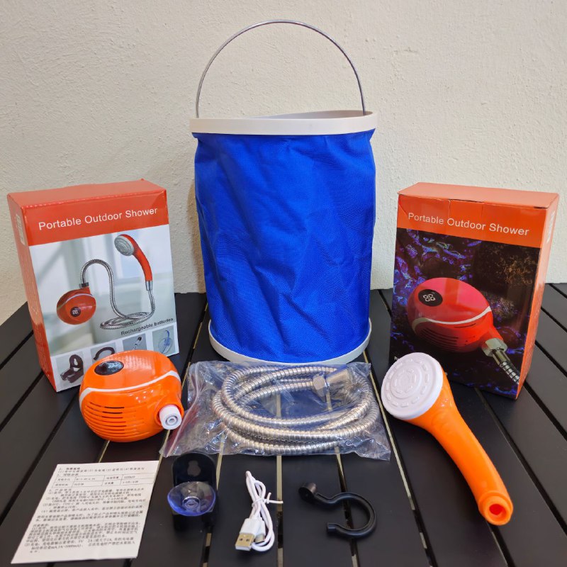 Portable outddor shower Pompe de douche de camping en plein air portable, pommeau de douche aste pour le camping, la randonnée, les voyages, la plage, le pique-nique