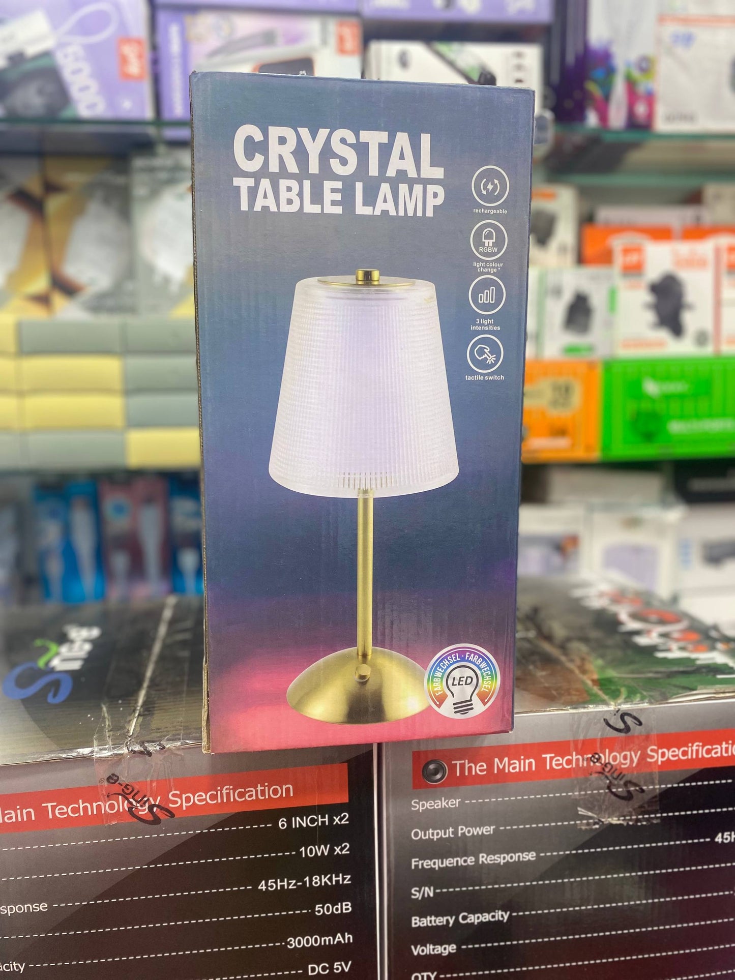 مصباح طاولة زجاجي كريستالي، مصباح بجانب السرير في غرفة النوم Lampe de table en verre cristal, lampe de chevet dans la chambre