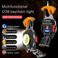 Multifunctional COB keychain light Mini lampe de poche كشاف LED صغير، قابل لإعادة الشحن، مع فتاحة زجاجات، للتخييم والإصلاح، ولاعة سجائر