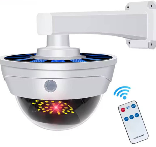 Faux caméra de surveillance solaire avec des capacités de rotation multiples