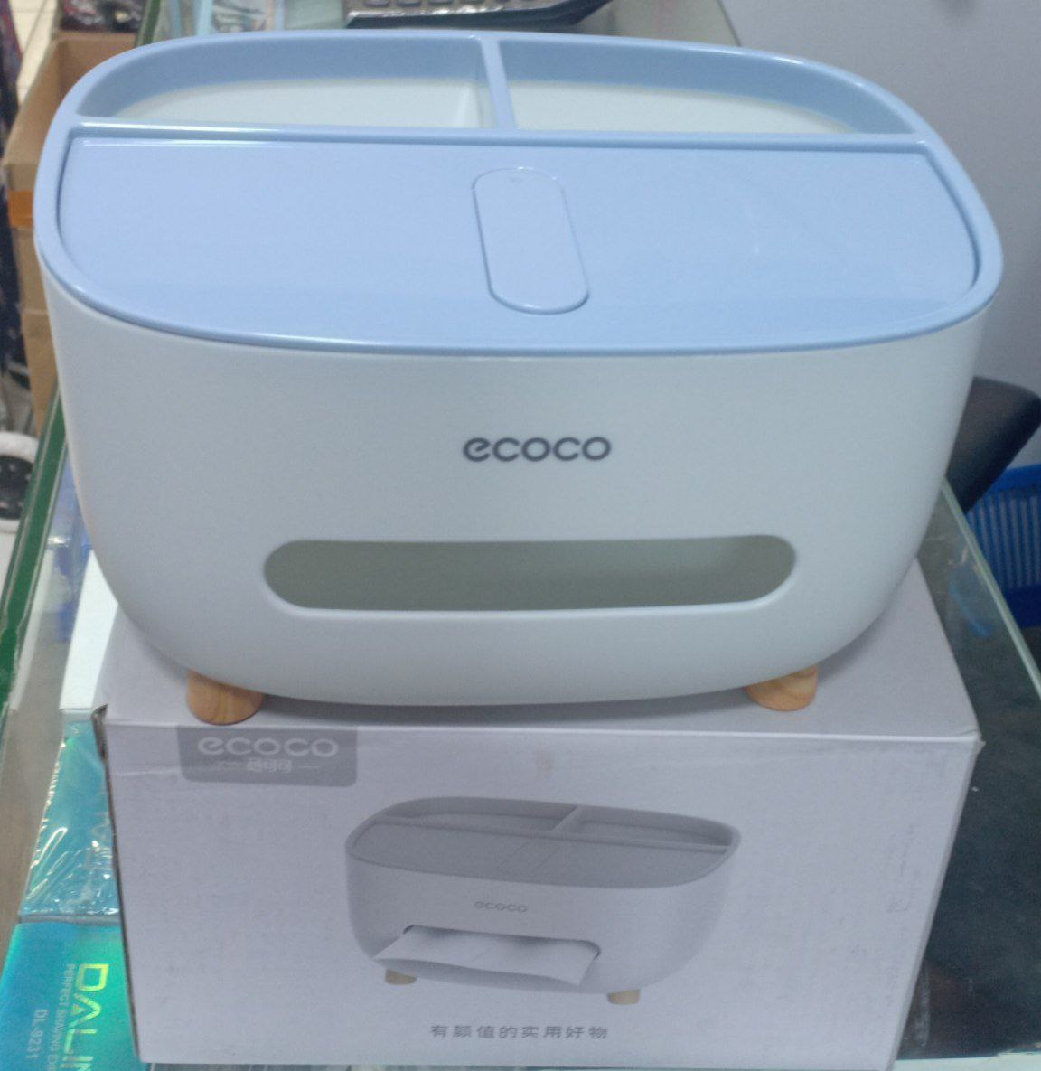 صندوق مناديل ورقية متعدد الوظائف من Ecoco Minimalist Boîte à mouchoirs multifonctionnelle