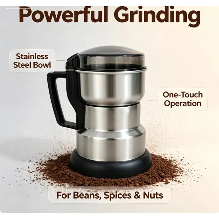 Moulin à Café Électrique Portable, Bol en Acier Inoxydable pour Grains de Café