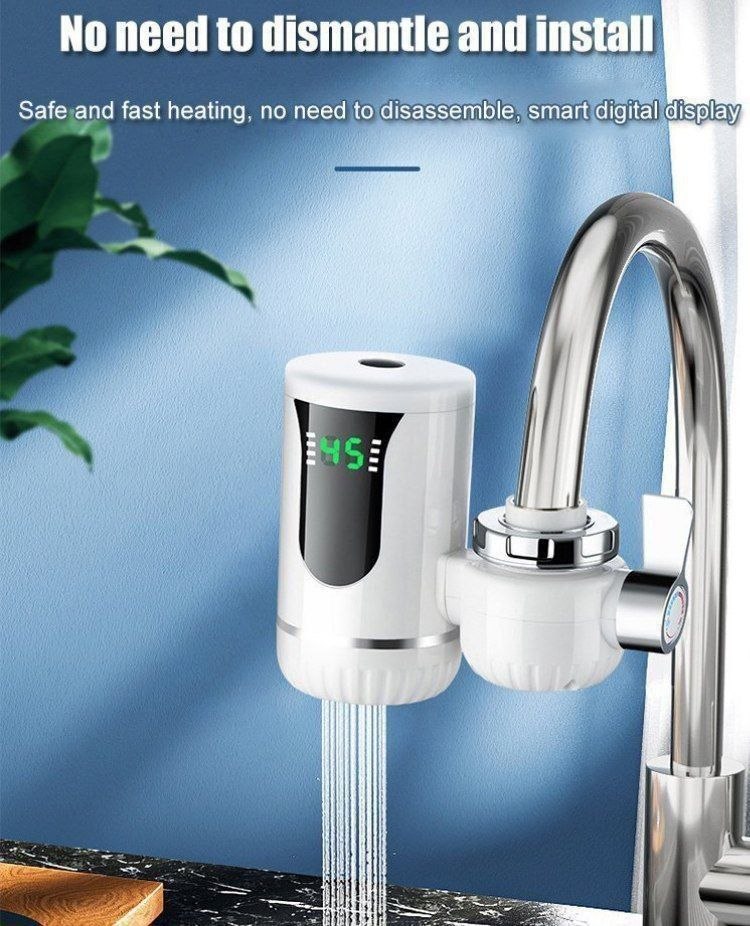 صنبور سخان مياه فوري كهربائي مع عرض درجة الحرارة Robinet chauffe-eau électrique instantané avec affichage LED