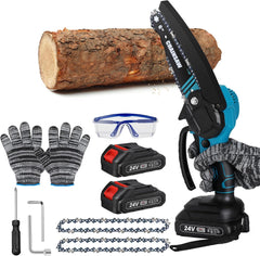 منشار كهربائي لاسلكي، منشار يدوي صغير، محرك بدون فرشاة 800W Mini Tronconneuse a Batterie 6 Pouces Tronçonneuse sans fil, mini scie portative