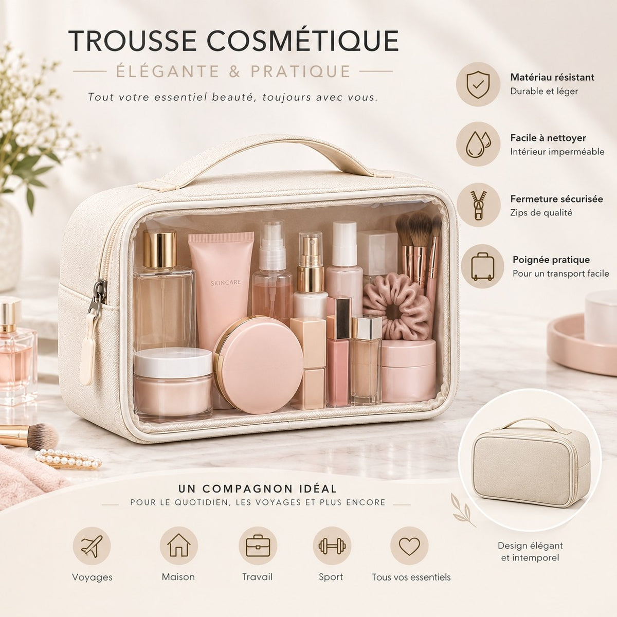 Sac maquillage Trousse toilette حقيبة مكياج حقيبة مستلزمات العناية الشخصية