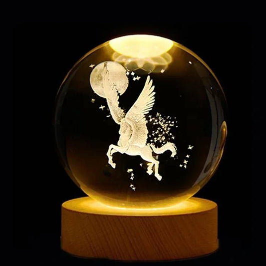 Lampe décorative en forme de boule cristal 3D