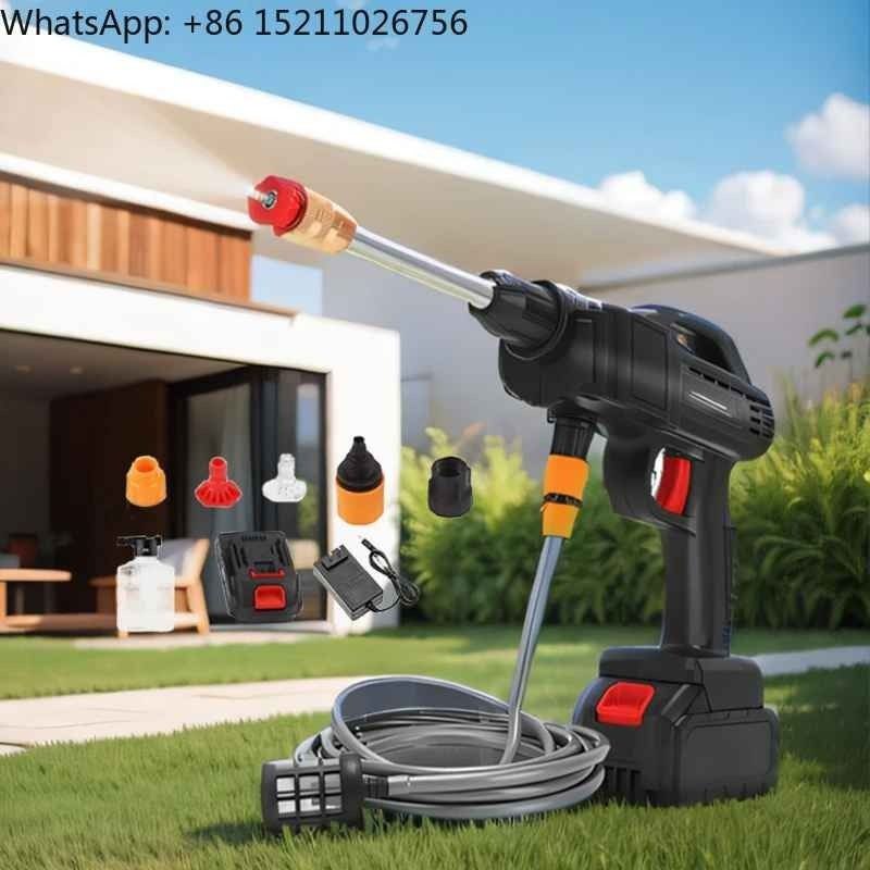 مسدس غسيل السيارات اللاسلكي مع بطاريتين Pistolet de lavage de voiture sans fil avec 2 batteries 48 V