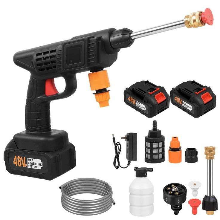 مسدس رش المياه الكهربائي القابل للشحن مع بطاريتين Pistolet  Pulvérisateur d'eau rechargeable 48 V avec double batterie