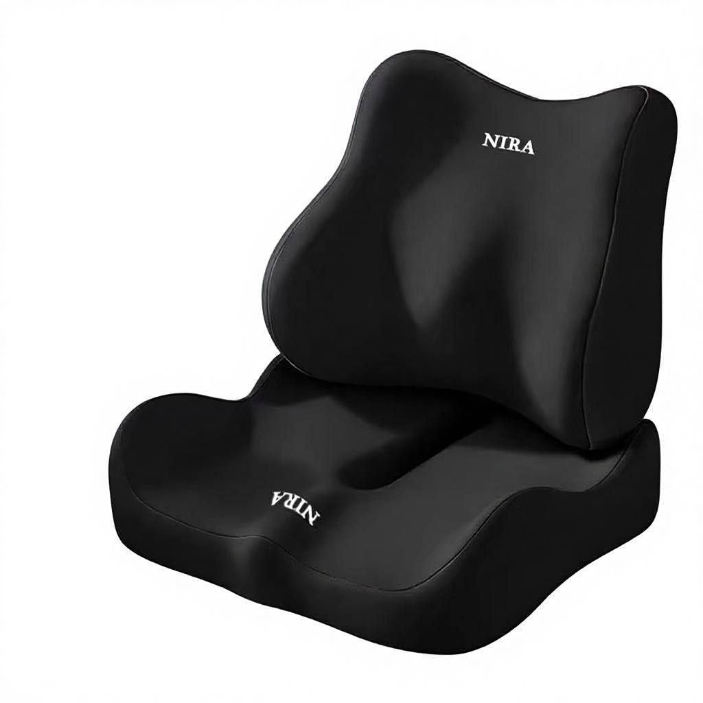 طقم من وسادتين، ووسائد للمقعد، ودعامة للظهر للسيارة وكرسي المكتب Ensemble de deux coussins, coussins d'assise et support lombaire pour chaise de voiture et de bureau