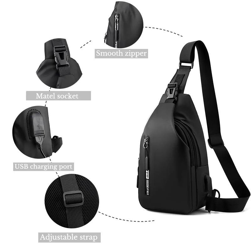 Sac bandoulière compact pour homme حقيبة كتف صغيرة الحجم للرجال