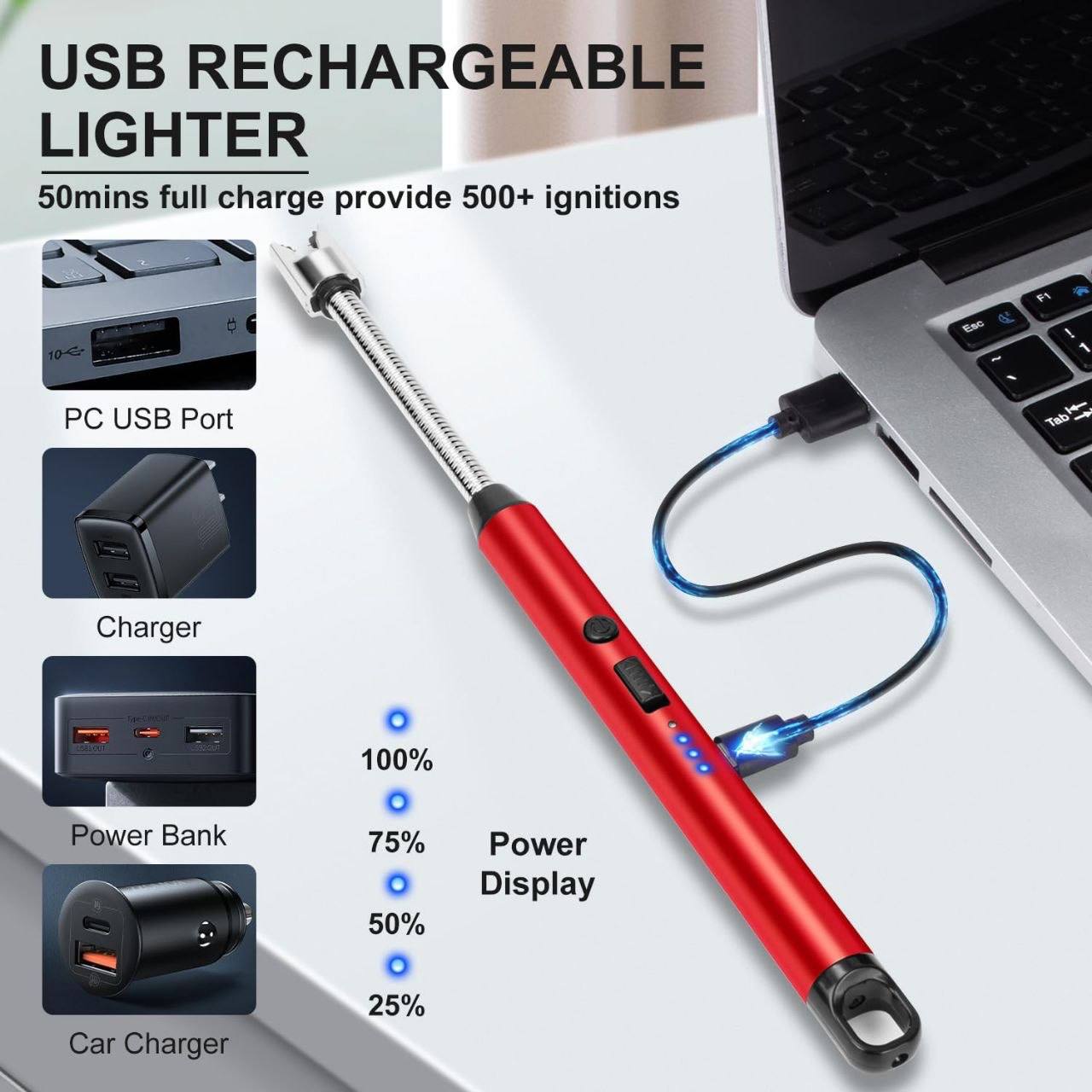 ولاعة كهربائية قابلة لإعادة الشحن عبر منفذ USB Briquet électrique rechargeable par USB