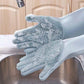 قفازات تنظيف متعددة الوظائف من السيليكون Gants sont des gants de nettoyage multifonctions en silicone avec brosses intégrées