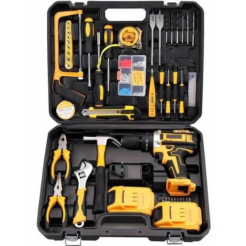 مجموعة أدوات مكونة من 60 قطعة ومثقاب مفك براغي خرساني Mallette De 60 Outils et Une Perceuse Visseuse à Béton 36v