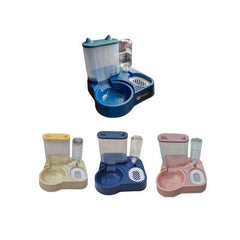 وعاء مزدوج للقطط مع موزع مياه أوتوماتيكي