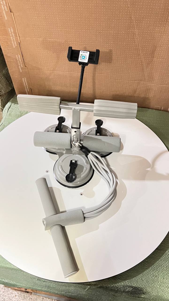 قضيب تمارين البطن، حامل أرضي محمول قابل للتعديل لتمارين البطن Barre d'abdominaux portable et réglable avec 2 ventouses puissantes et 1 bande de résistance