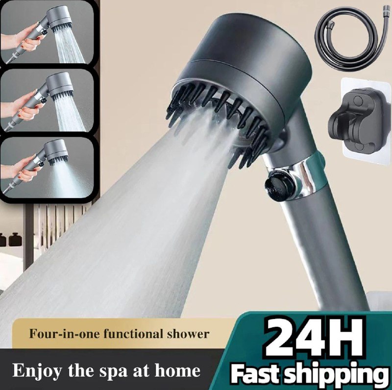 TURBOCHARGED SHOWER HEAD POMME DE DOUCHE TURBOCOMPRESSÉE