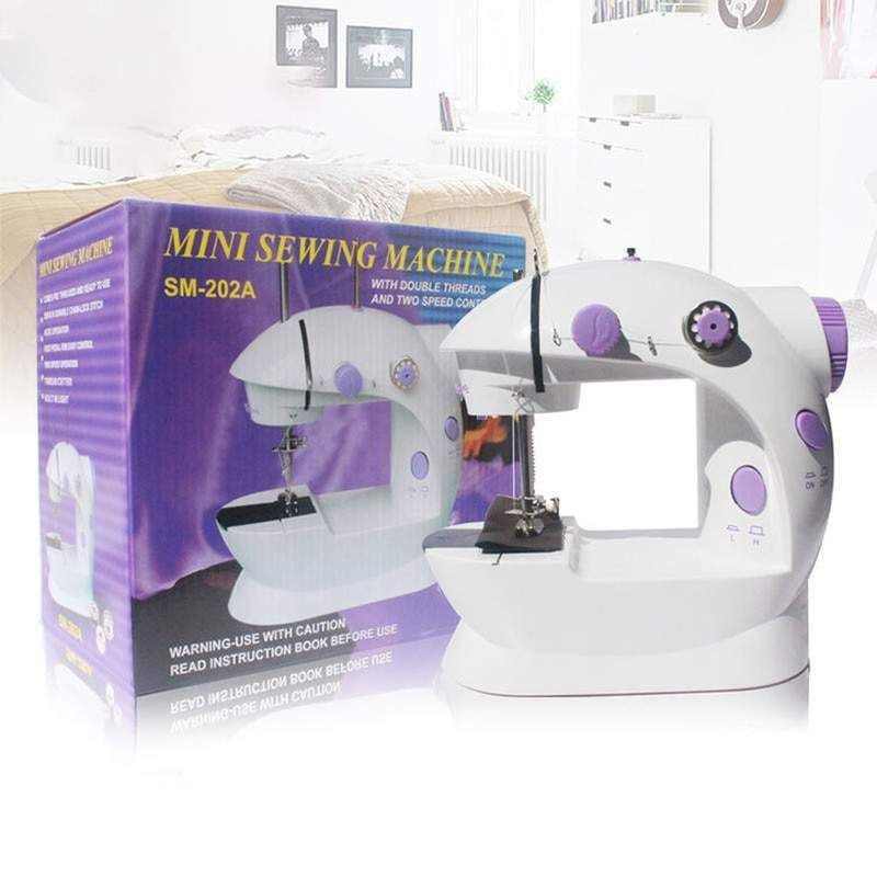 Mini sewing machine ماكينة خياطة صغيرة محمولة بسرعتين قابلة للتعديل، آلات خياطة كهربائية