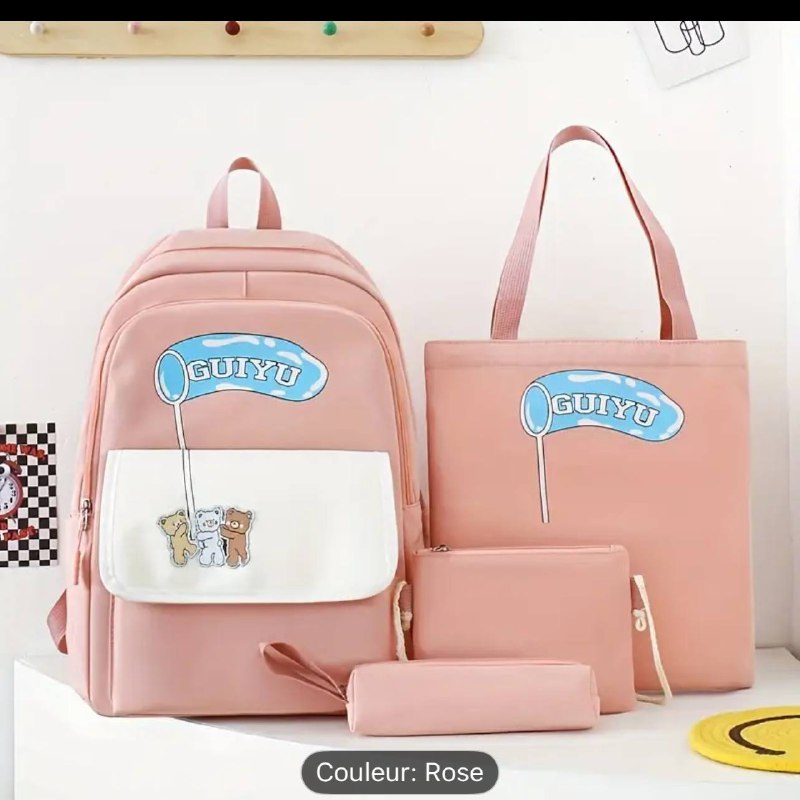 Sac dos scolaire 4pcs