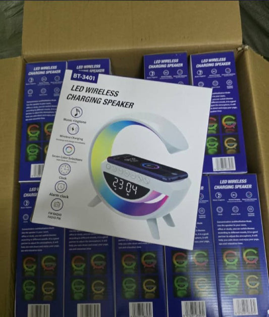 LED Wireless Charging Speaker Réveil avec lumière et haut-parleur Bluetooth