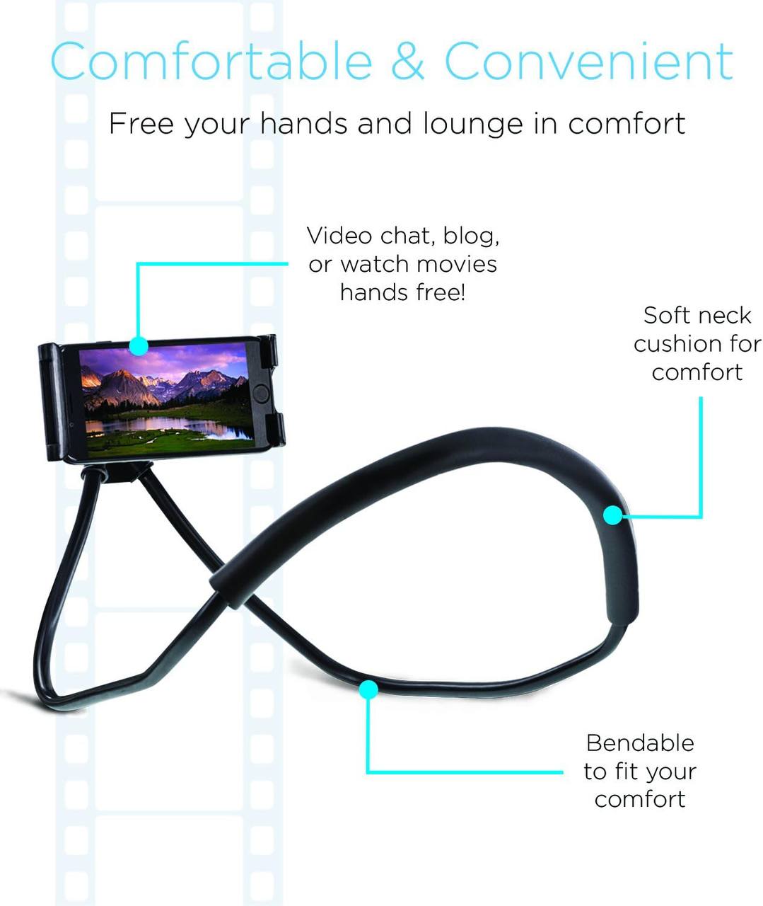 Support de Cou Rotation à360degrés Flexible MultiFunction pour smartphone حامل رقبة للهاتف الذكي