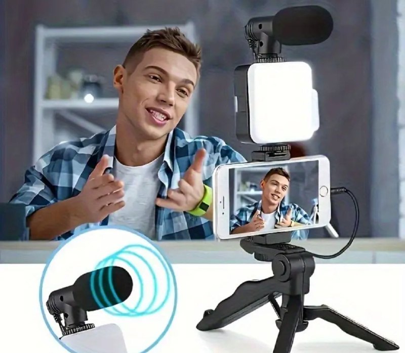 ✅ مثبت هاتف متعدد الوظائف 5في1 مع ضوء تعبئة Stabilisateur de téléphone multifonctionnel