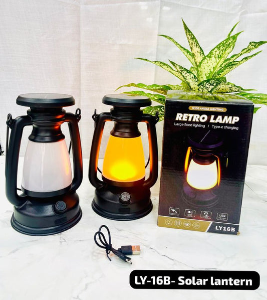 Retro lamp LY-16B Solar lantern Type-C Charging فانوس شمسي