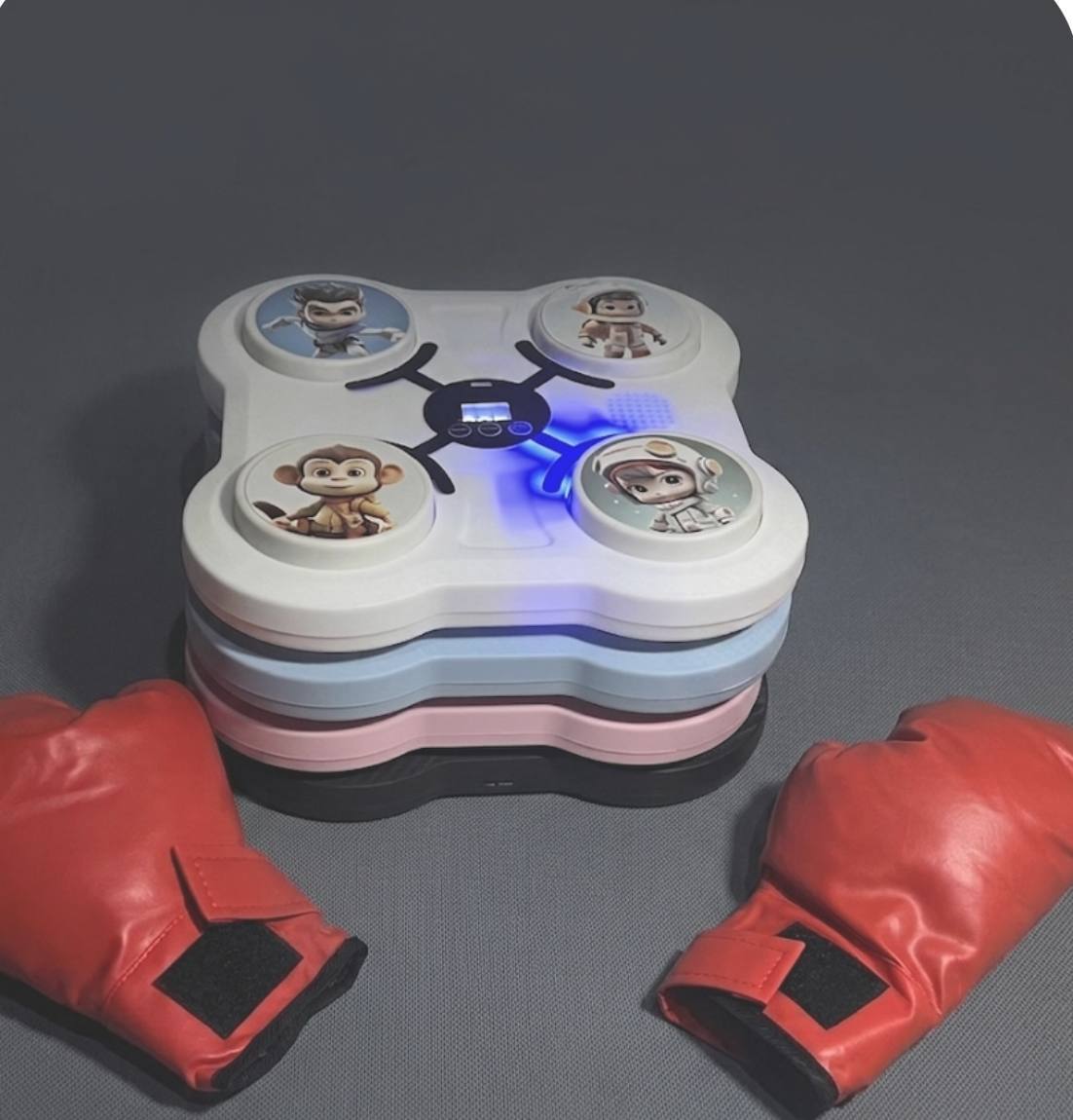 جهاز ملاكمة موسيقي تفاعلي يُثبَّت على الحائط للأطفال Machine de boxe musicale interactive murale pour enfants
