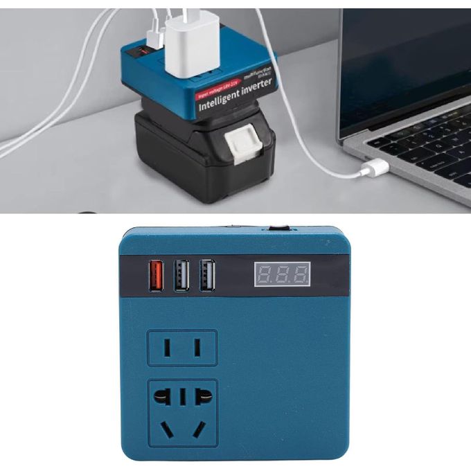 Onduleur Convertisseur de Puissance Portable DC 18-21V محول طاقة محمول من تيار مستمر 18-21 فولت إلى تيار متردد 220 فولت للاستخدام الخارجي