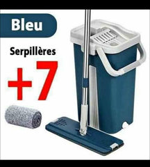 Balai serpillière plat avec seau essoreur مكنسة مسطحة مع دلو عصر