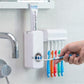 Toothpaste Dispenser موزع معجون الأسنان الأوتوماتيكي و5 حوامل لفرشاة الأسنان Distributeur de Dentifrice Automatique