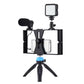 Kit d'éclairage LED 4 en 1 pour vlogging, selfies مجموعة إضاءة LED 4 في 1 للبث المباشر لتصوير السيلفي وكاميرات الفيديو للهواتف الذكية مع ميكروفون