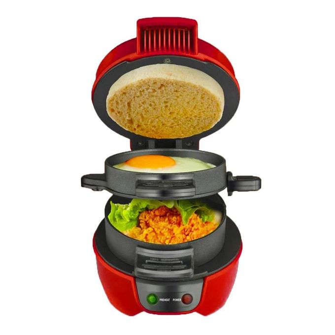 محمصة محمولة للسندويشات والهامبرغر والعجة والفطائر Grille-pain portable pour sandwich, hamburger, omelette, crèpes