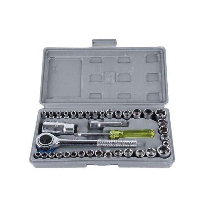 40 PCS Boîte à outils Coffret Clé à douille Manchon Matériel Auto Outils de réparation de voiture