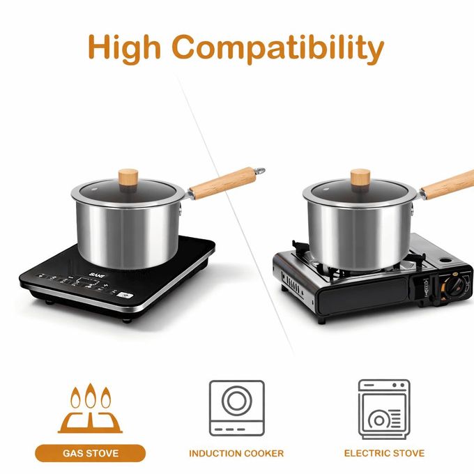 Friteuse en acier inoxydable Casserole قلاية الزيت مقلاة عميقة من الفولاذ المقاوم للصدأ مزودة بسلة قابلة للإزالة