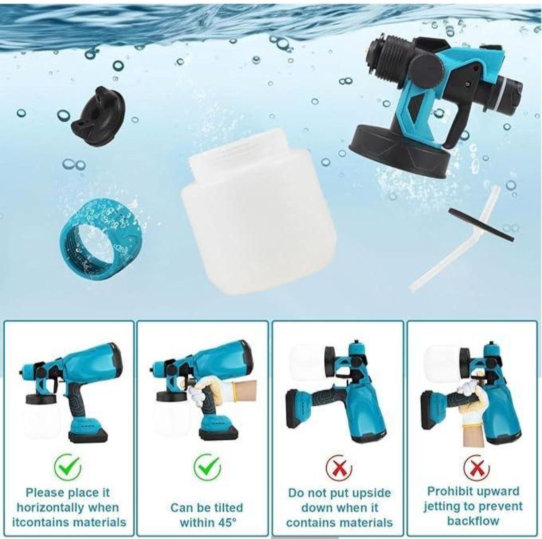 Pistolet à peinture électrique multifonctionnel sans fil 18V مسدس طلاء كهربائي لاسلكي 18V متعدد الوظائف