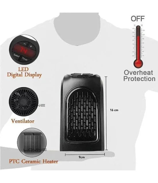 سخان كهربائي محمول صغير بقوة Mini Chauffage Portable Électrique 350W