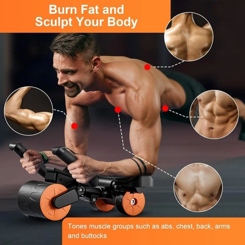 عجلة تمارين البطن المطوّرة مع دعامة للمرفق وشاشة رقمية Roue d'Abdominaux Améliorée avec Support de Coude et Écran Numérique