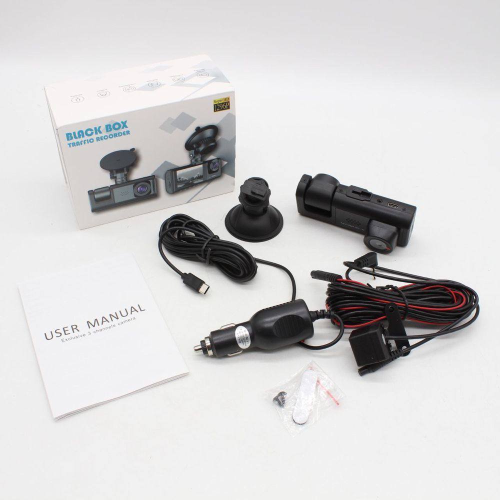 كاميرا سيارة عالية الدقة Black Box Traffic Recorder Dashcam Voiture WiFi Full HD 1080P à 3 Caméras