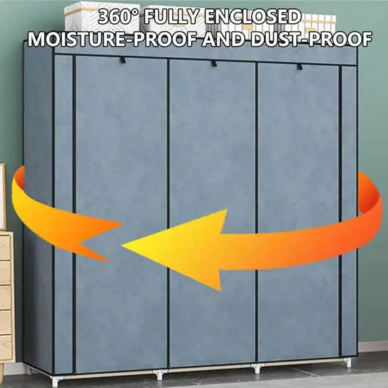 Wardrobe Model 88130130x45x175cm Storage خزانة ملابس متعددة الوظائف مصنوعة من قماش مقاوم للغبار