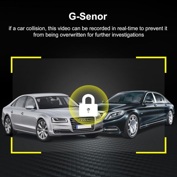 كاميرا تسجيل فيديو عالية لوحة القيادة بقناتين أمامية وخلفية لتسجيل داخلي بجودة HD 1080P