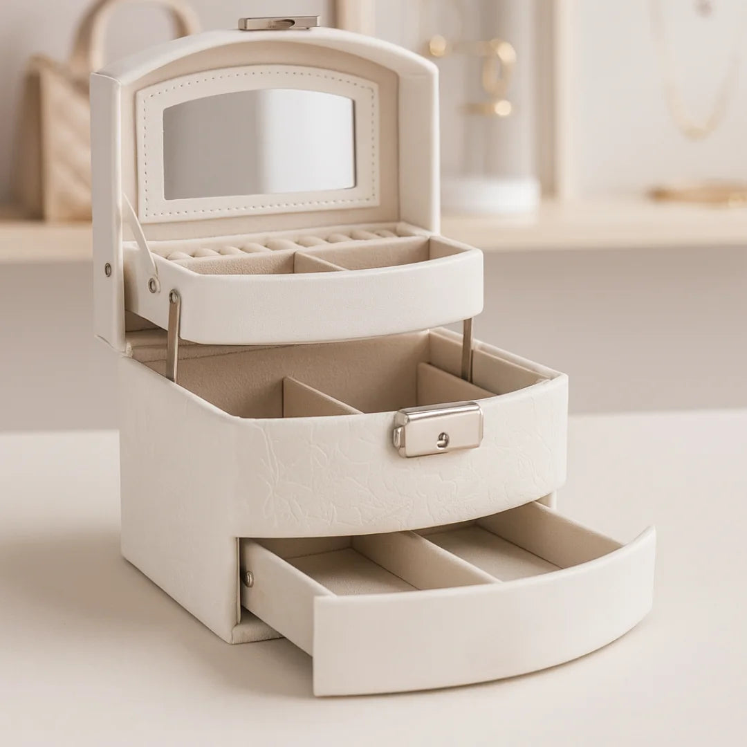صندوق مجوهرات مع درج منظمة اكسيسوارات Boîte à bijoux avec tiroir